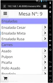 Administrador Mesero Screenshot
