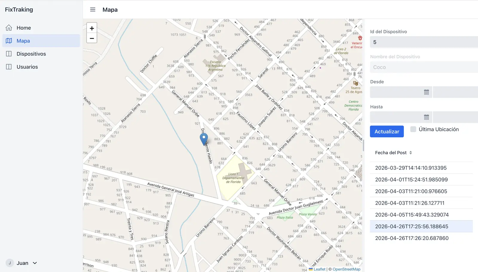 Sistema Basico de Traking Screenshot