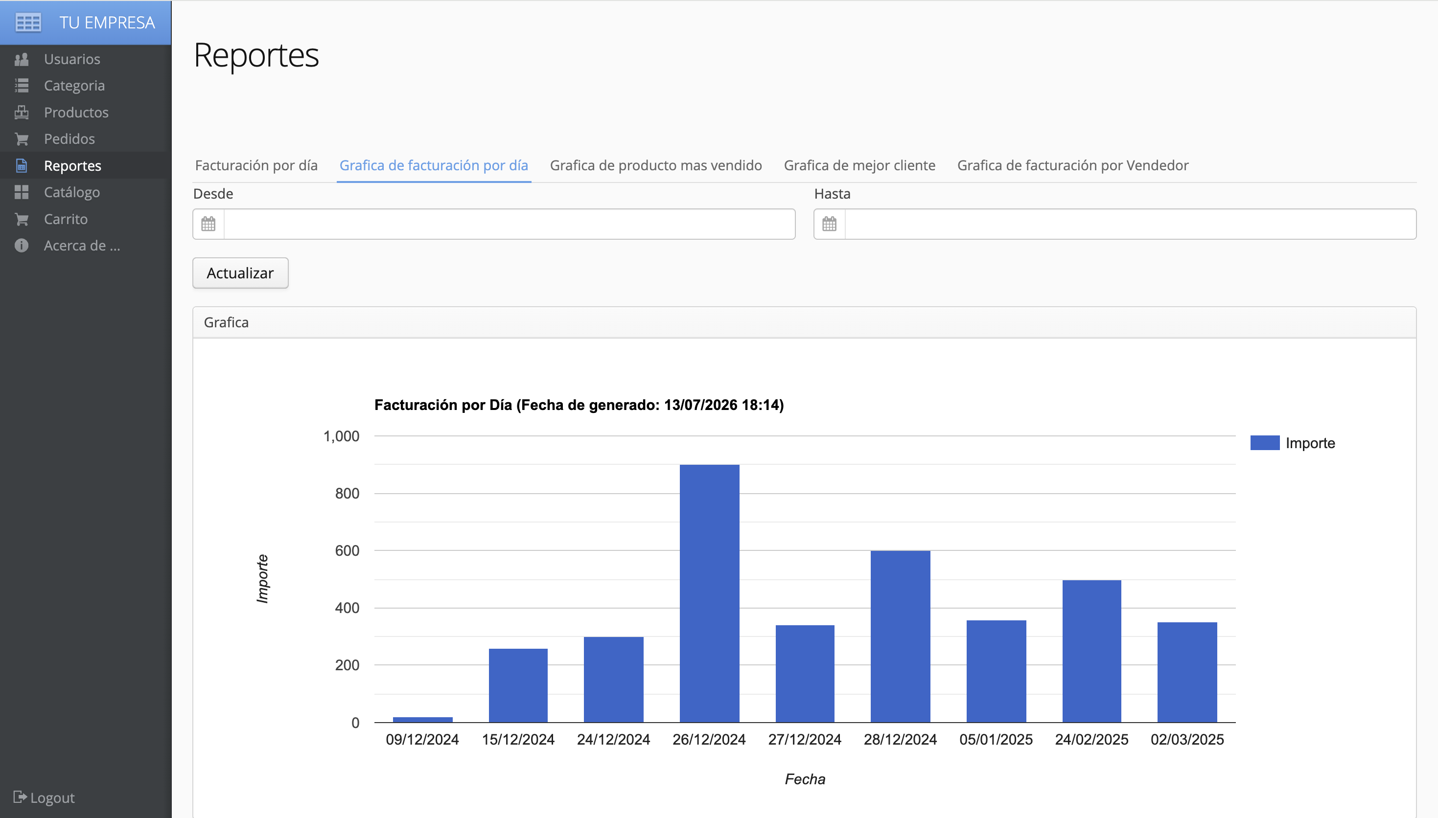 Ventas, Control de Stock y Facturación Screenshot